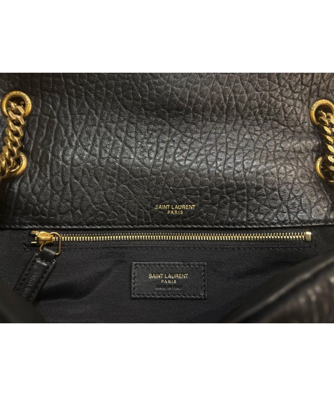 SAINT LAURENT Черная кожаная сумка через плечо, фото 4