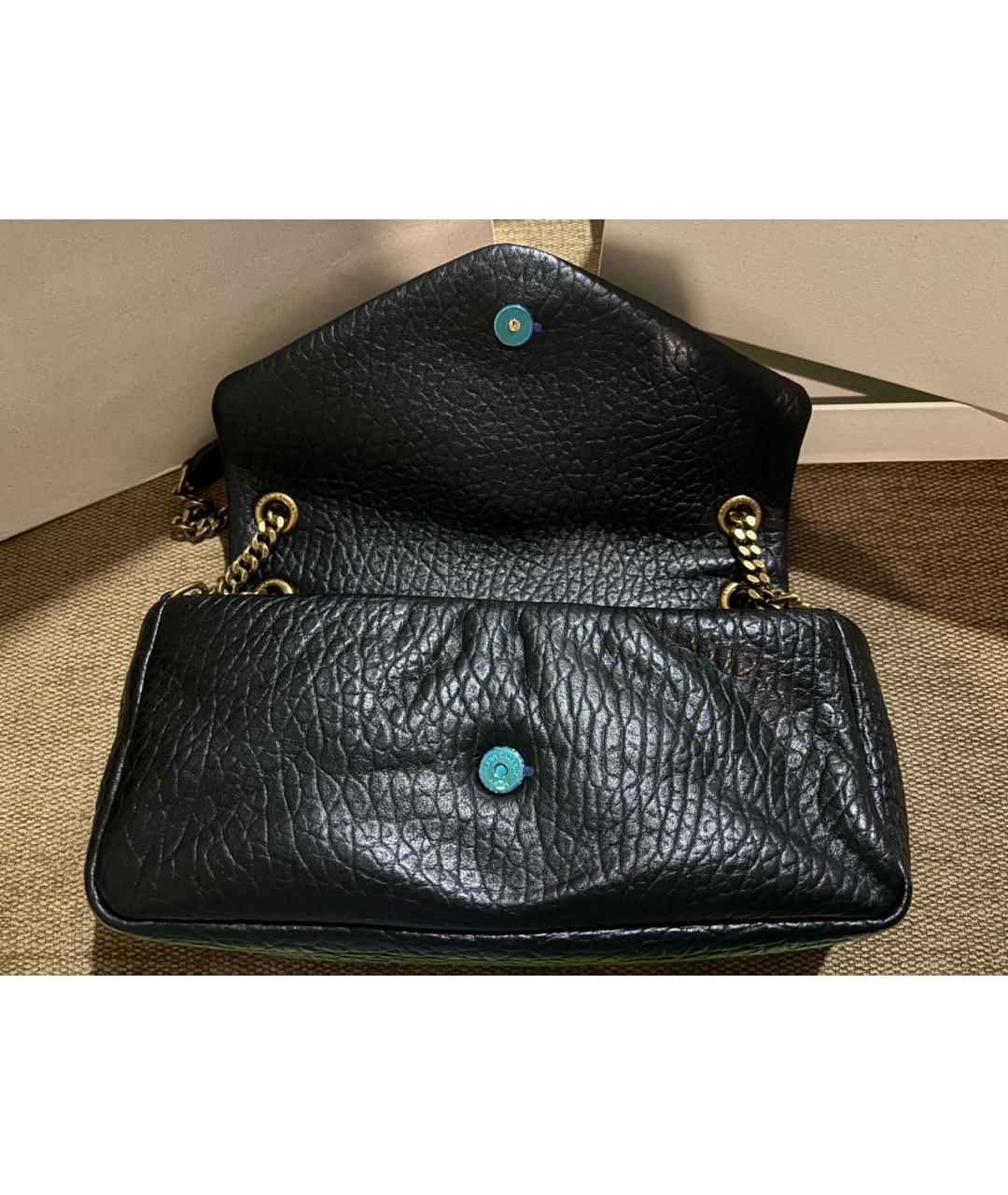 SAINT LAURENT Черная кожаная сумка через плечо, фото 6