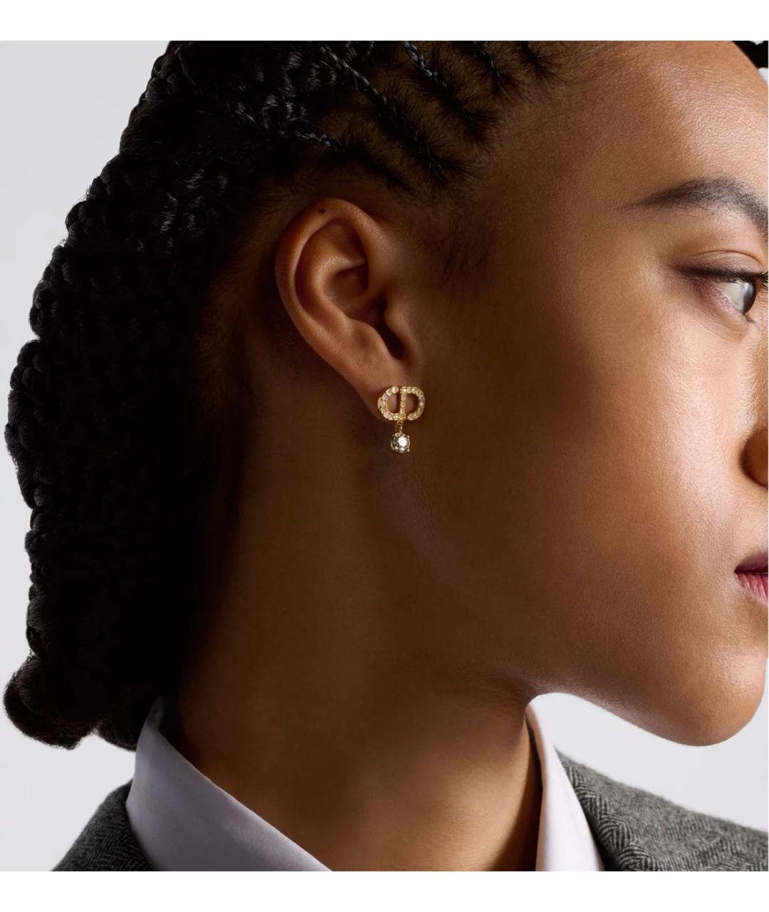 CHRISTIAN DIOR Золотые металлические серьги, фото 2