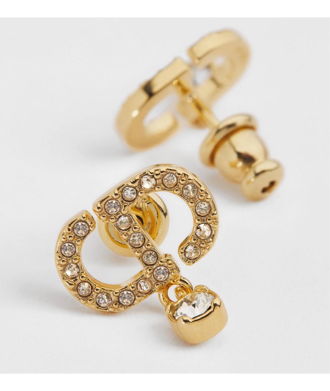 CHRISTIAN DIOR Золотые металлические серьги, фото 5