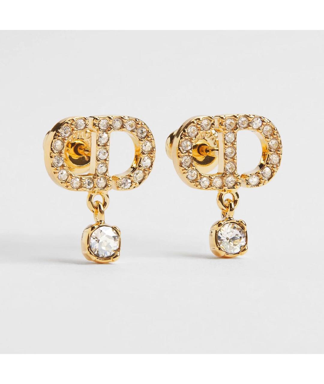 CHRISTIAN DIOR Золотые металлические серьги, фото 6