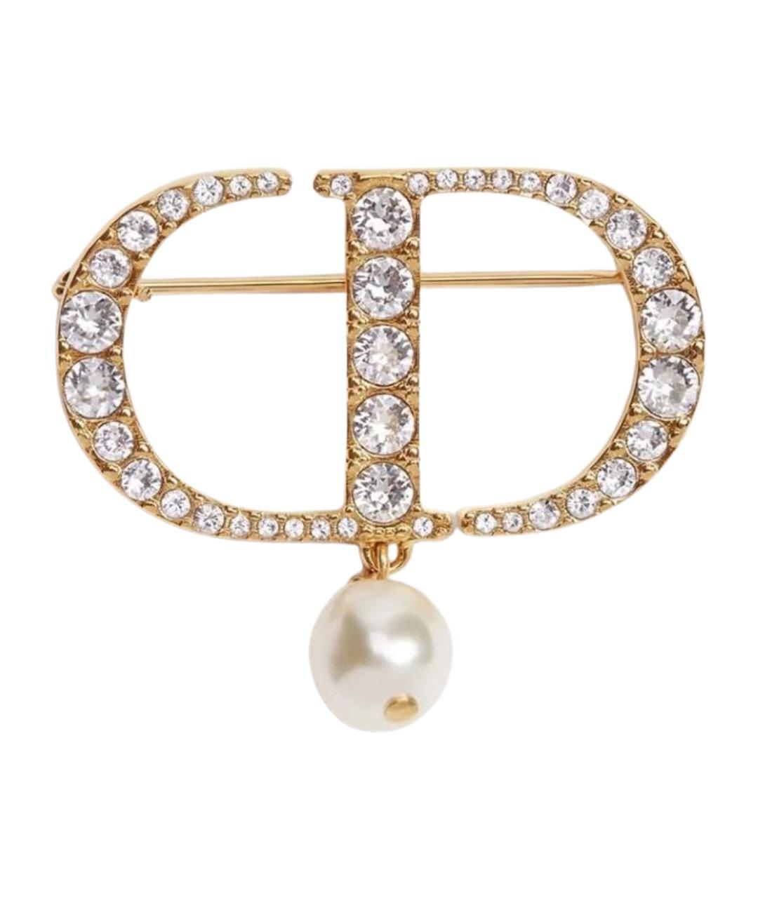 CHRISTIAN DIOR Золотая металлическая булавка / брошь, фото 1