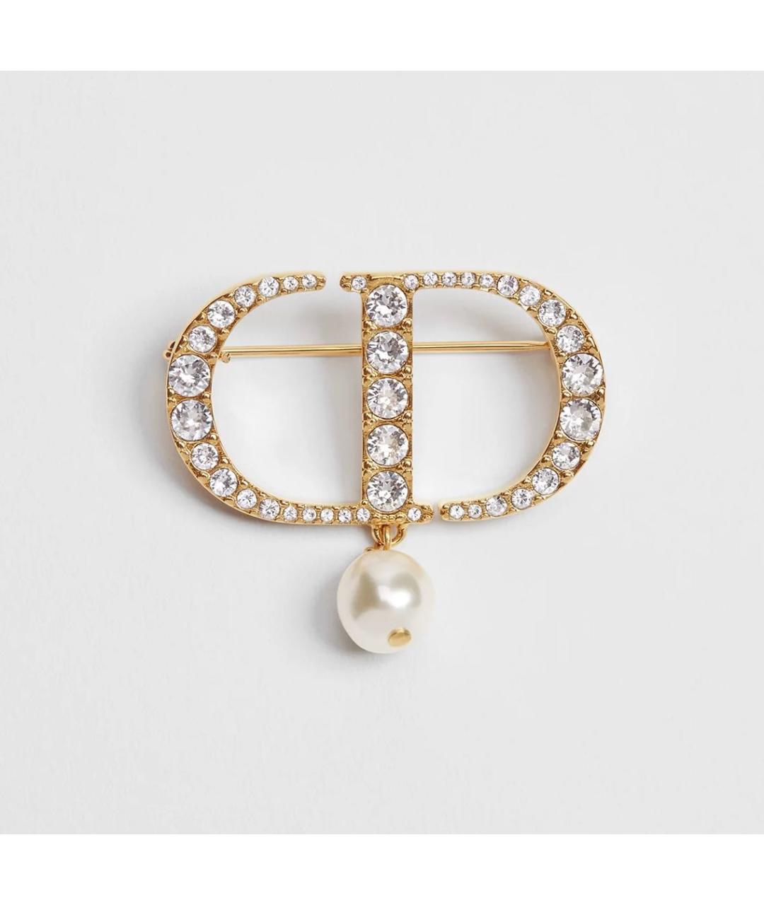 CHRISTIAN DIOR Золотая металлическая булавка / брошь, фото 5