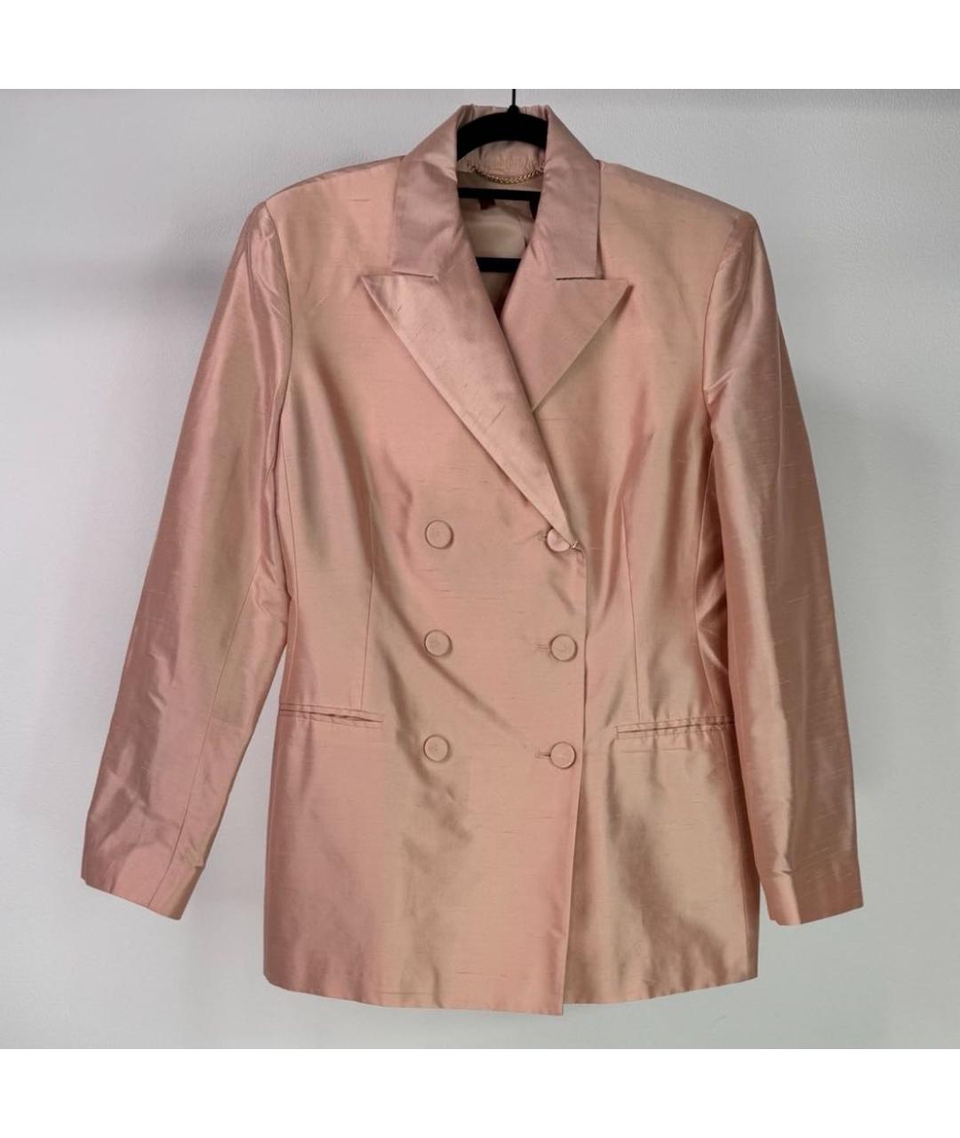 MAX MARA Розовый шелковый костюм с брюками, фото 5