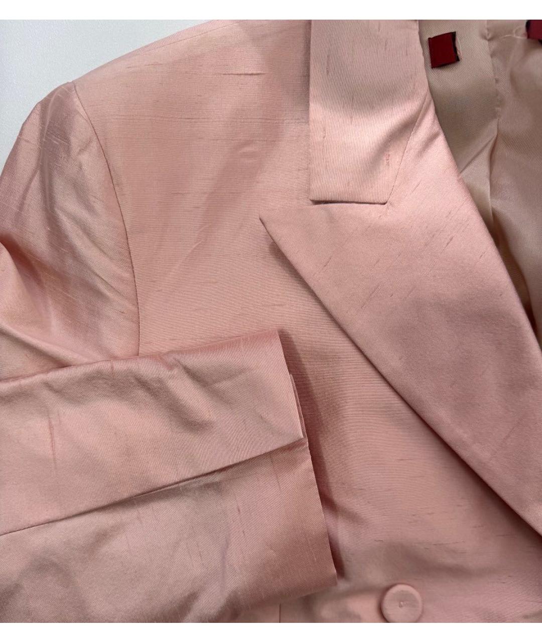 MAX MARA Розовый шелковый костюм с брюками, фото 3