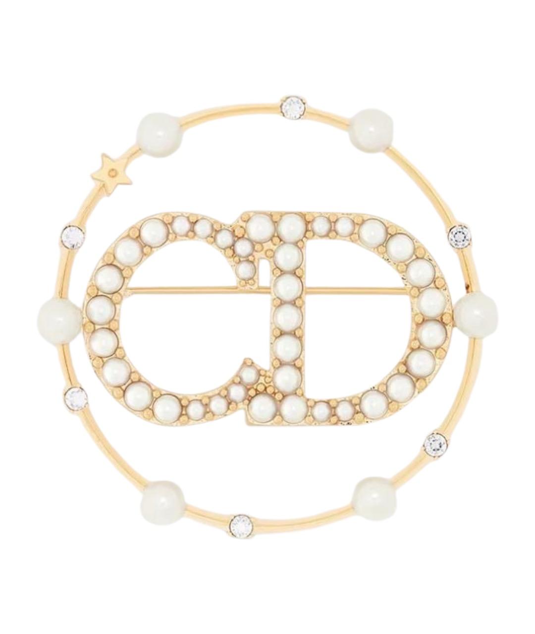 CHRISTIAN DIOR Золотая металлическая булавка / брошь, фото 1