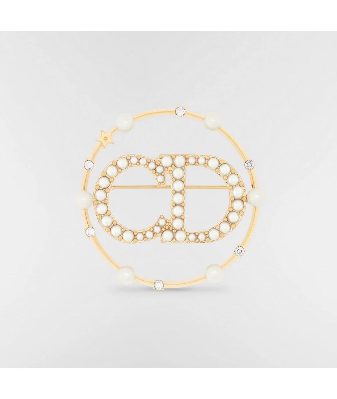 CHRISTIAN DIOR Золотая металлическая булавка / брошь, фото 6