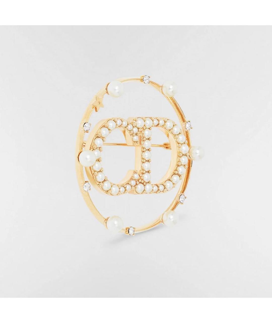 CHRISTIAN DIOR Золотая металлическая булавка / брошь, фото 3