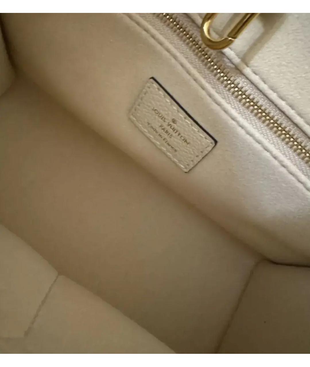 LOUIS VUITTON Белая кожаная сумка тоут, фото 4