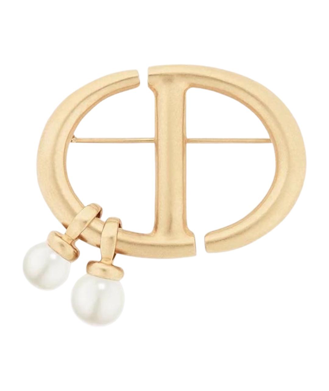 CHRISTIAN DIOR Золотая металлическая булавка / брошь, фото 1