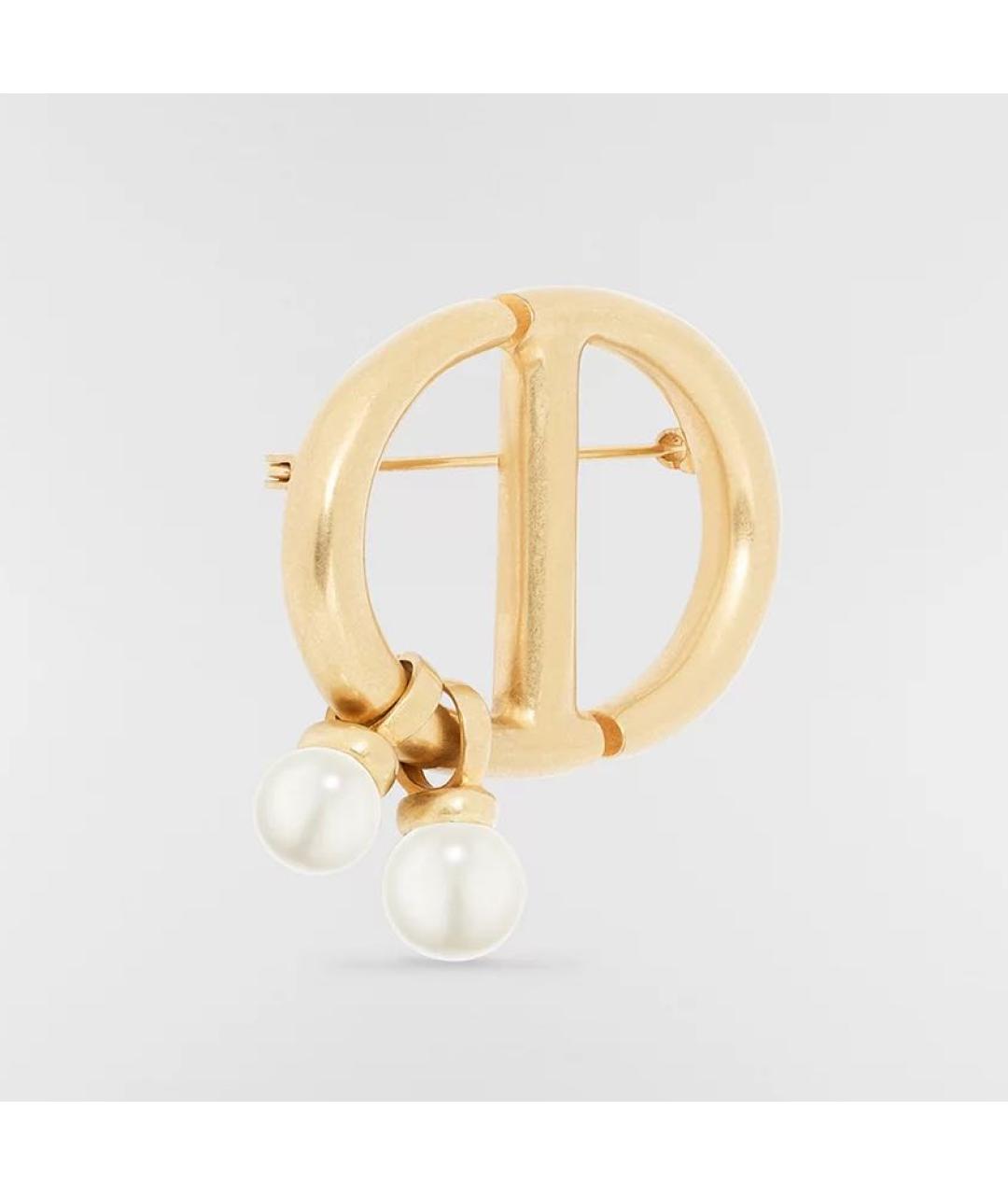 CHRISTIAN DIOR Золотая металлическая булавка / брошь, фото 3