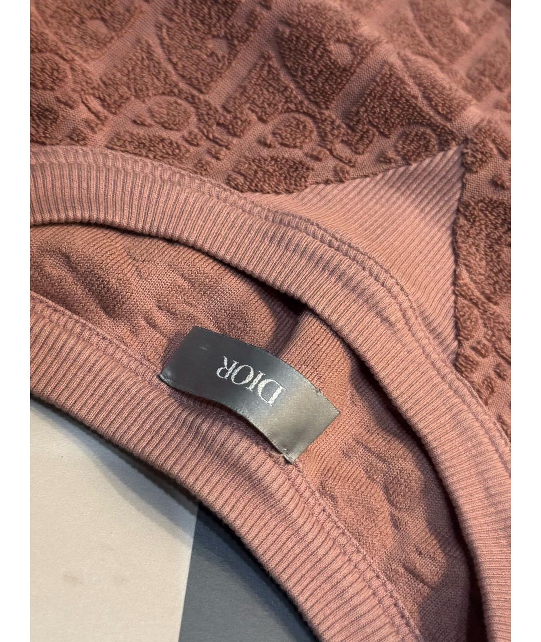 CHRISTIAN DIOR Коричневая хлопковая футболка, фото 5