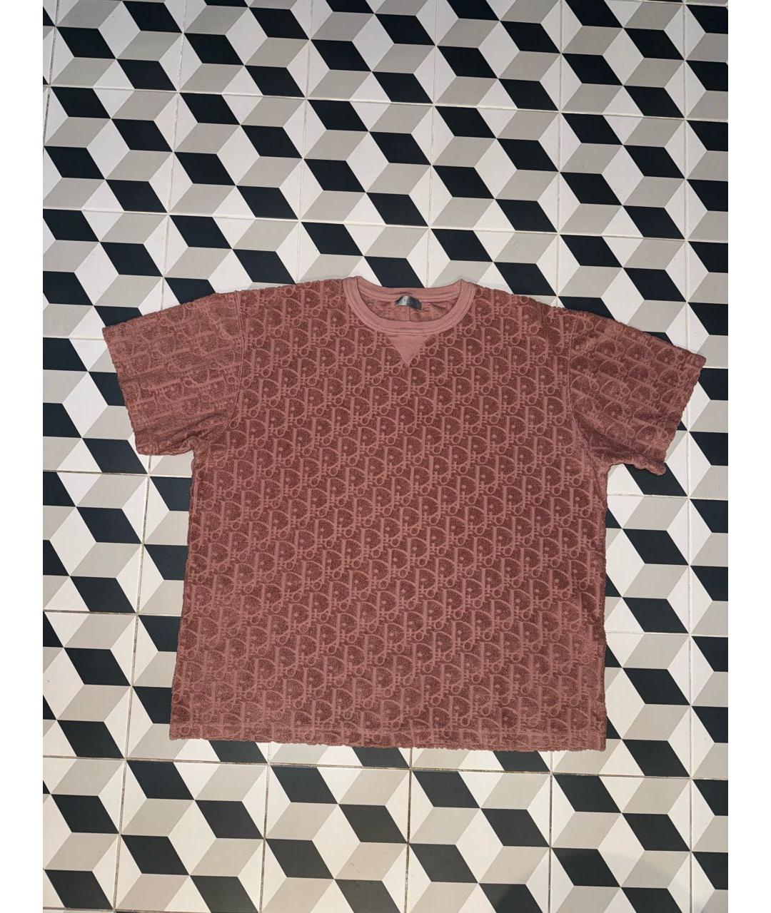 CHRISTIAN DIOR Коричневая хлопковая футболка, фото 7