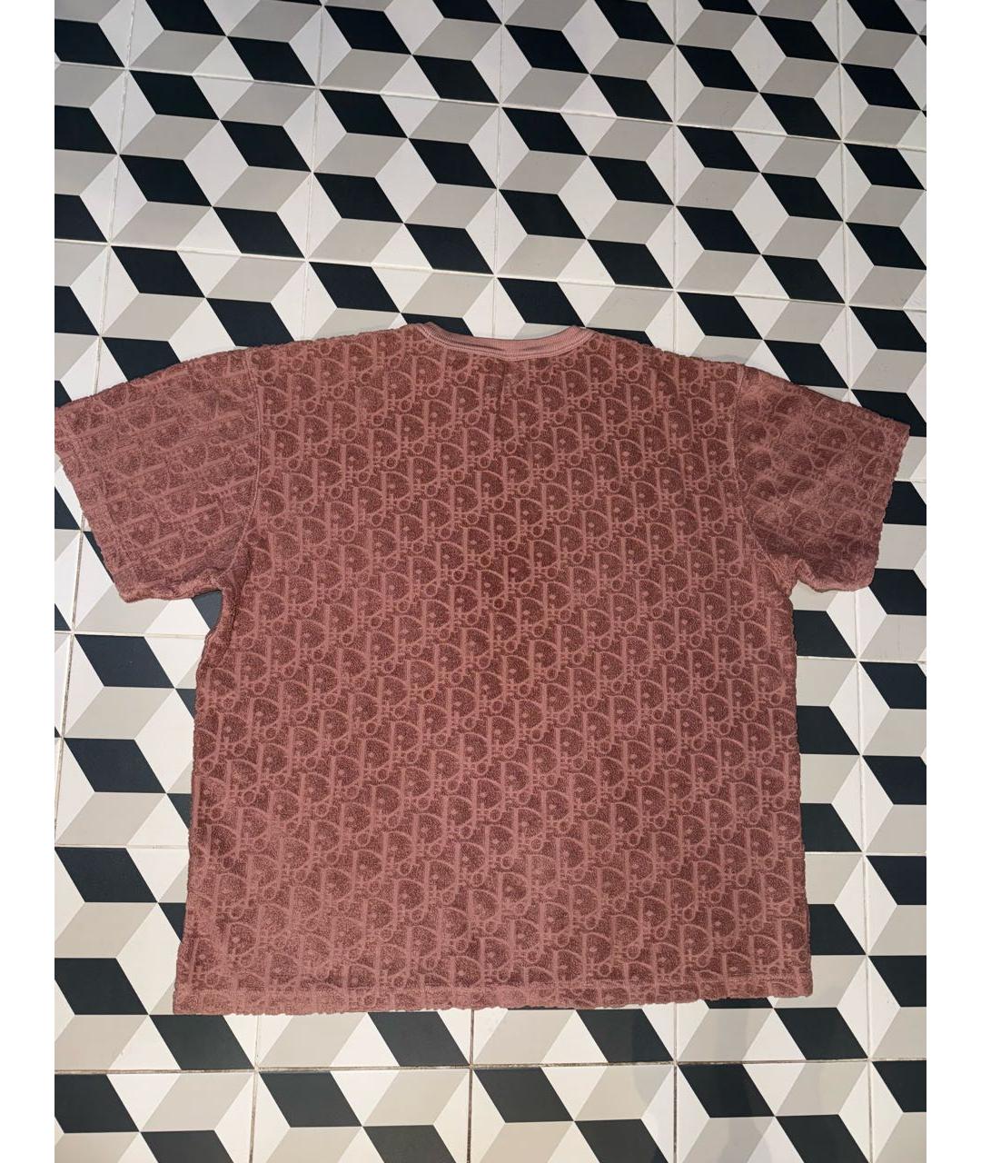 CHRISTIAN DIOR Коричневая хлопковая футболка, фото 2