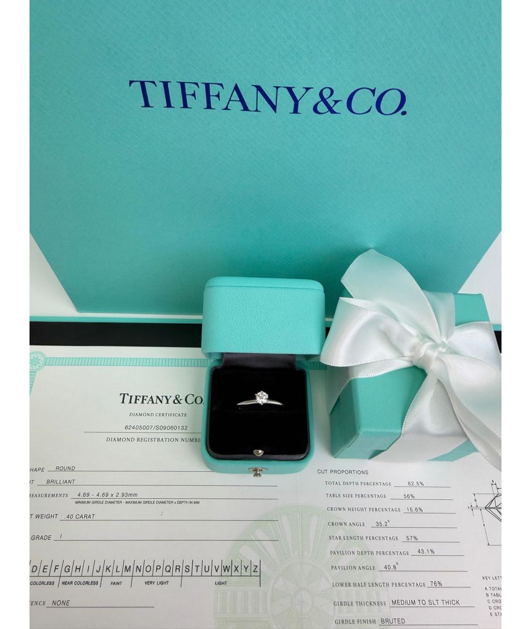 TIFFANY&CO Серебряное платиновое кольцо, фото 3