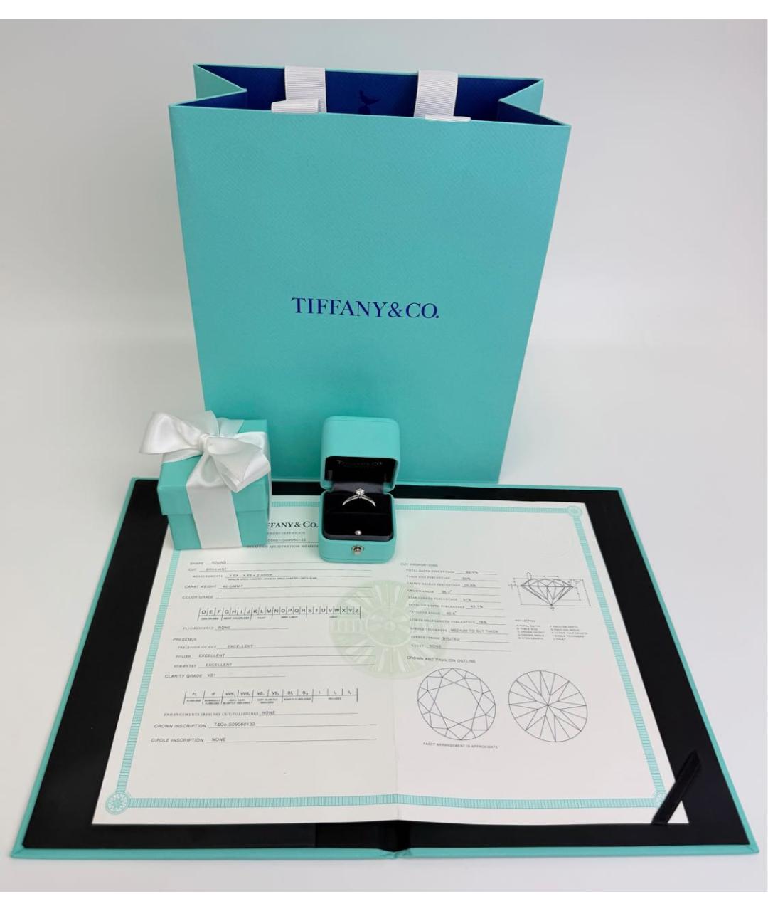 TIFFANY&CO Серебряное платиновое кольцо, фото 4