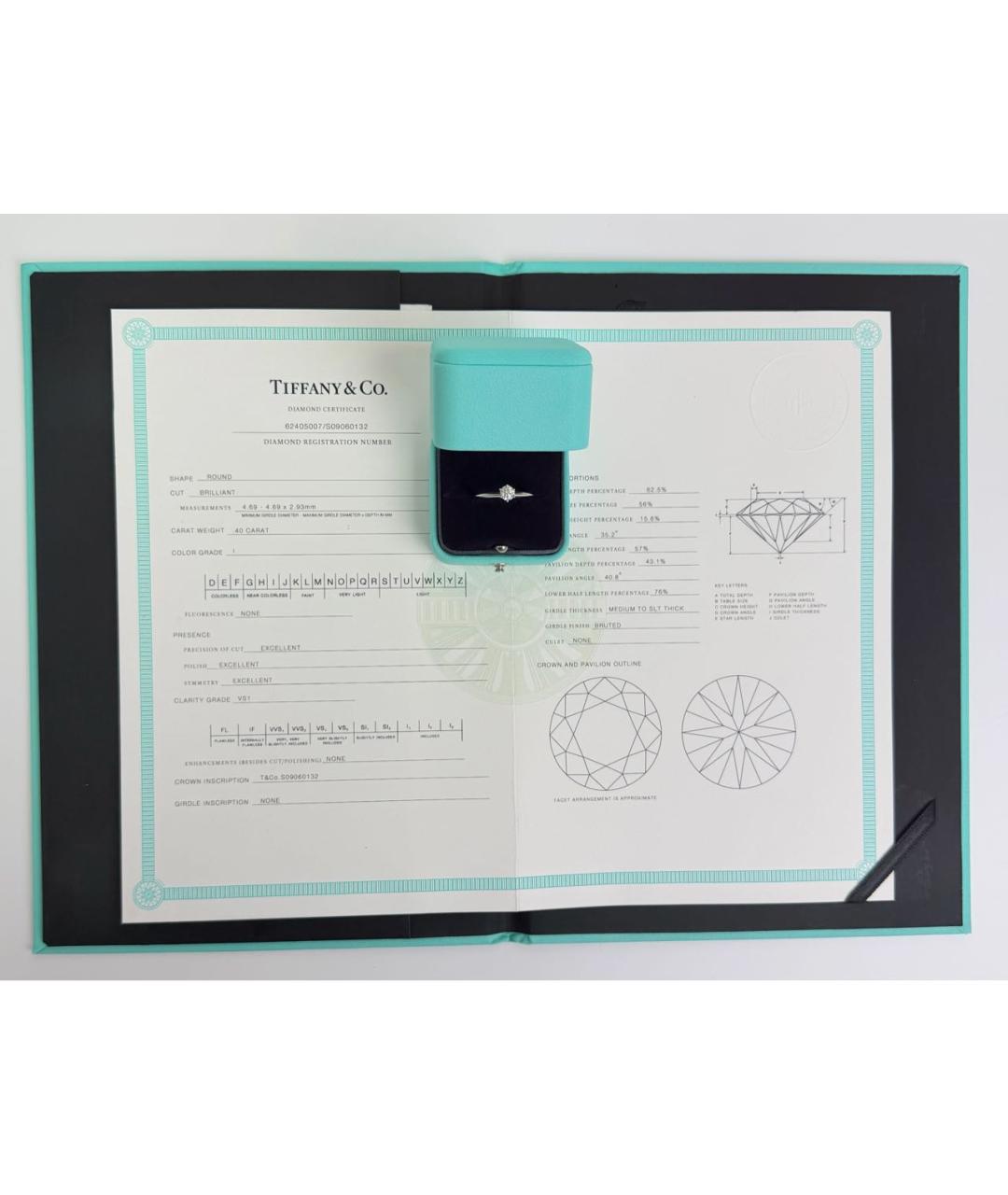 TIFFANY&CO Серебряное платиновое кольцо, фото 5