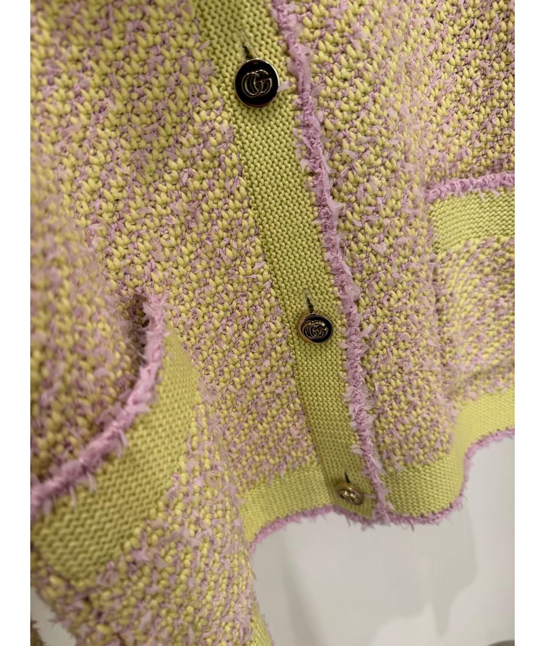 GUCCI Желтый хлопковый кардиган, фото 5
