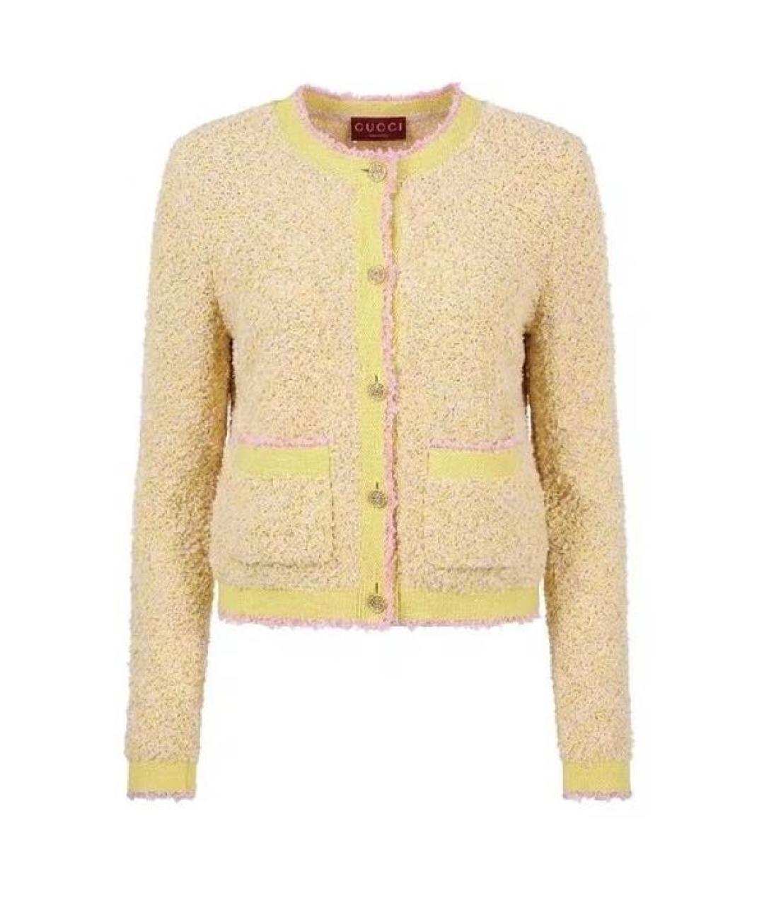 GUCCI Желтый хлопковый кардиган, фото 1