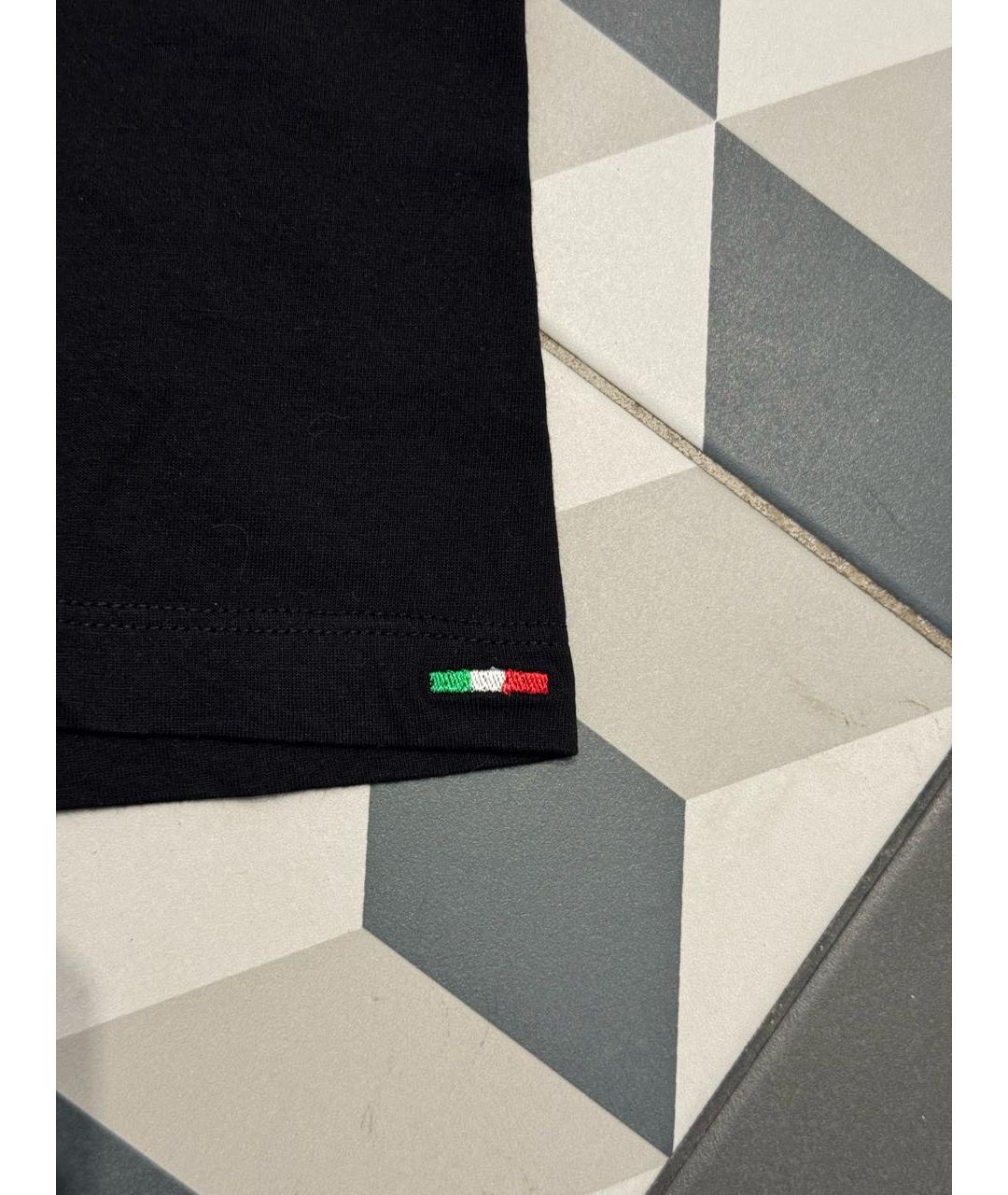 STEFANO RICCI Черная хлопковая футболка, фото 5