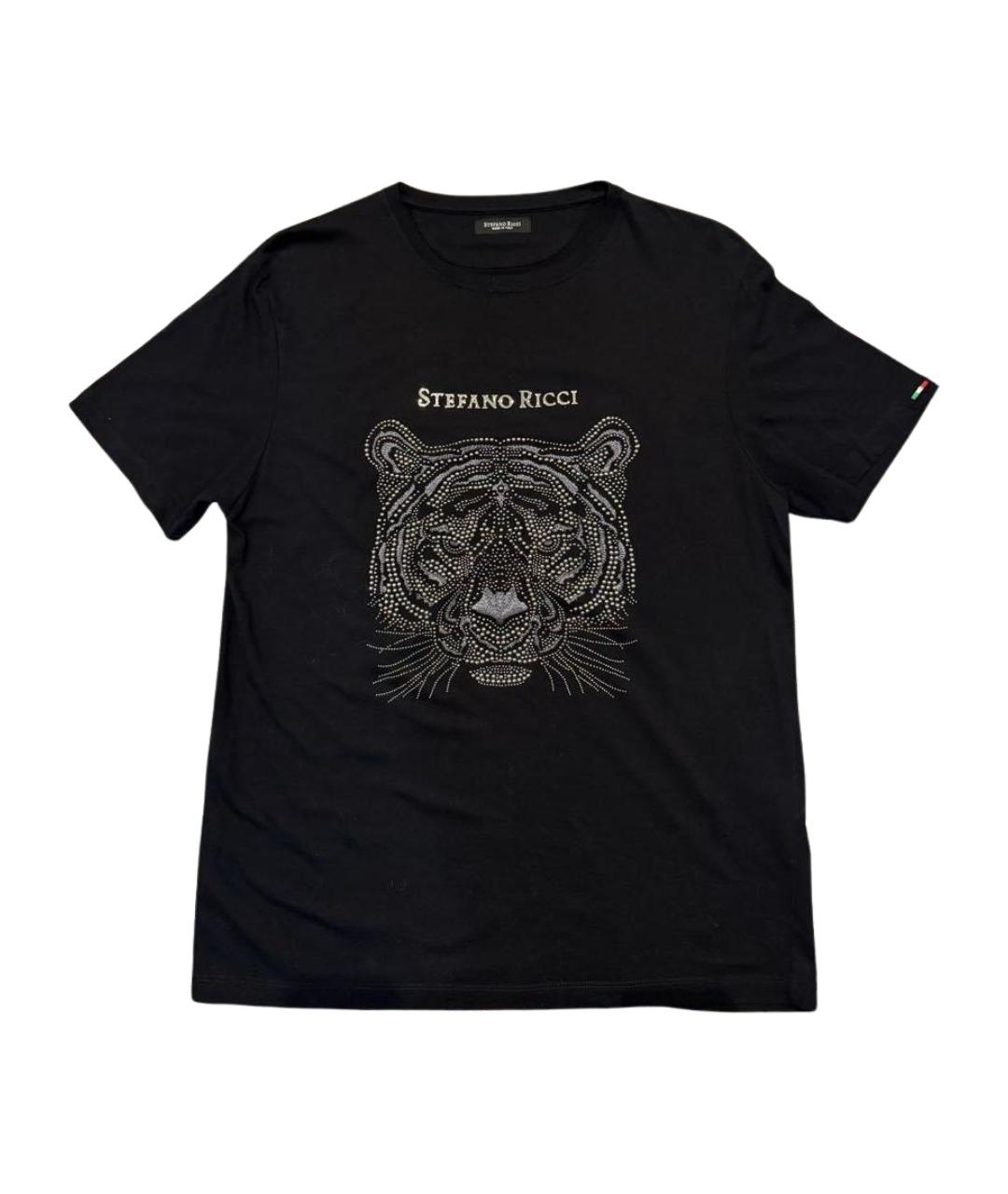 STEFANO RICCI Черная хлопковая футболка, фото 1
