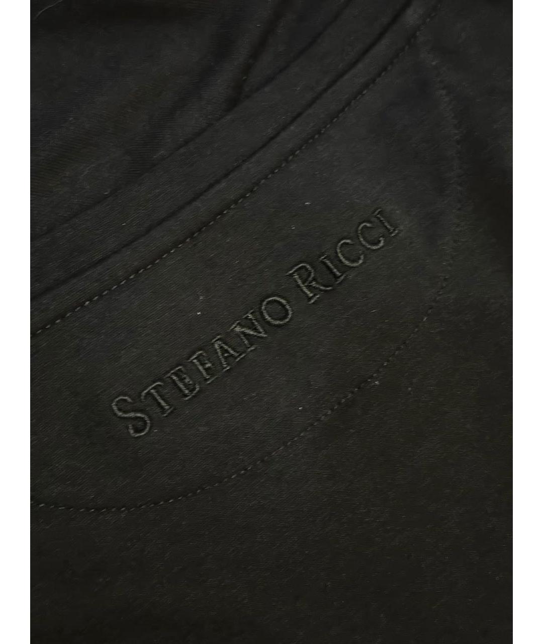 STEFANO RICCI Черная хлопковая футболка, фото 6