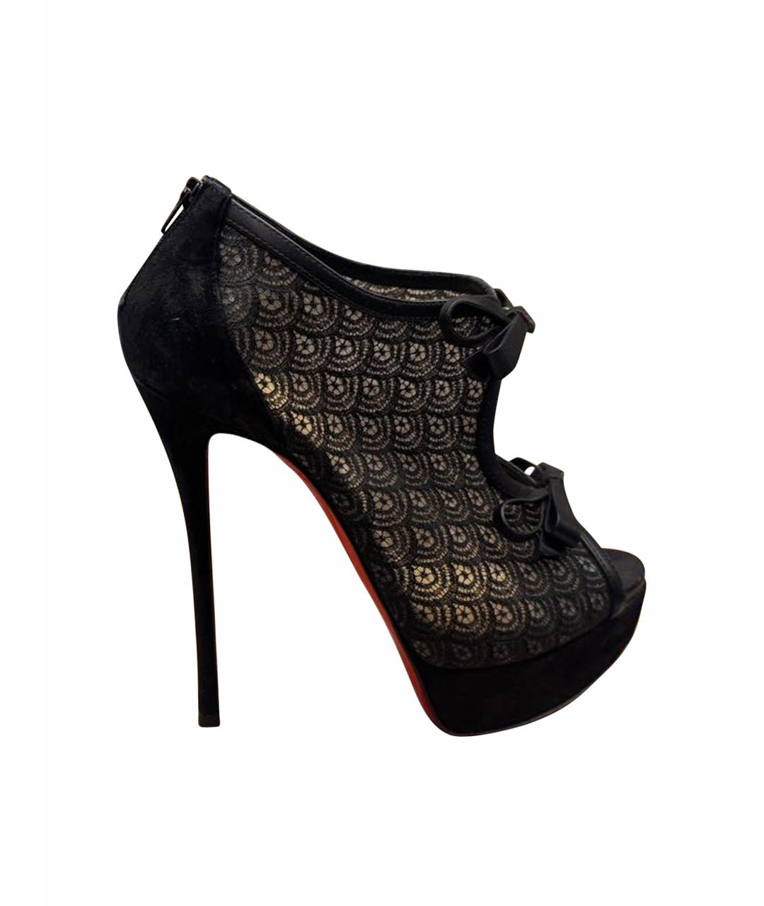 CHRISTIAN LOUBOUTIN Черные замшевые туфли, фото 1