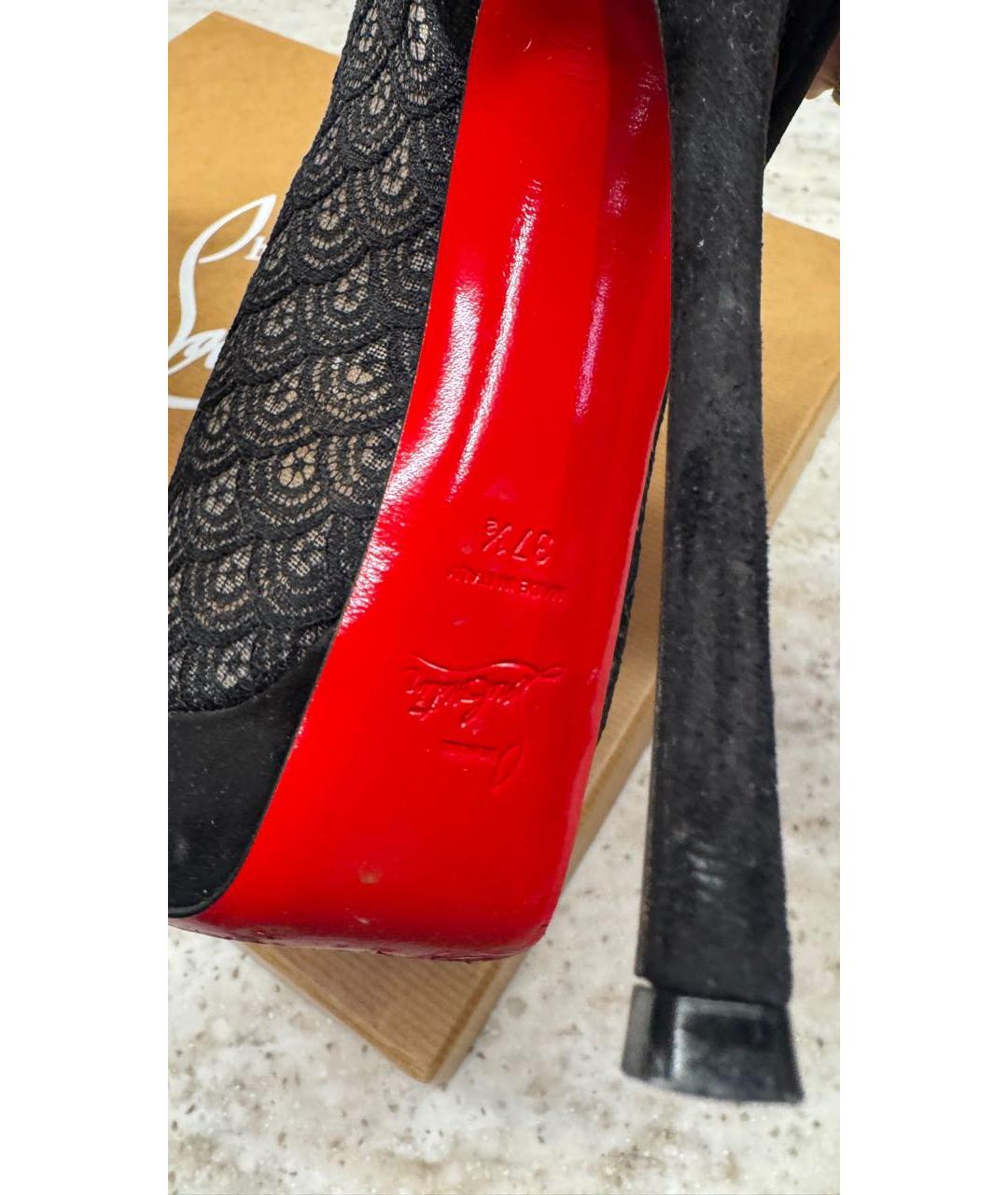 CHRISTIAN LOUBOUTIN Черные замшевые туфли, фото 5