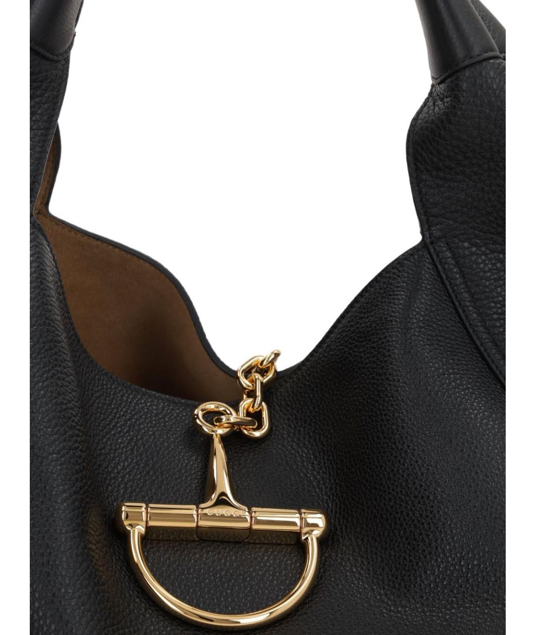 GUCCI Черная кожаная сумка тоут, фото 2