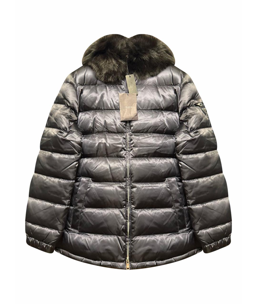 PRADA Темно-синяя полиамидовая куртка, фото 1