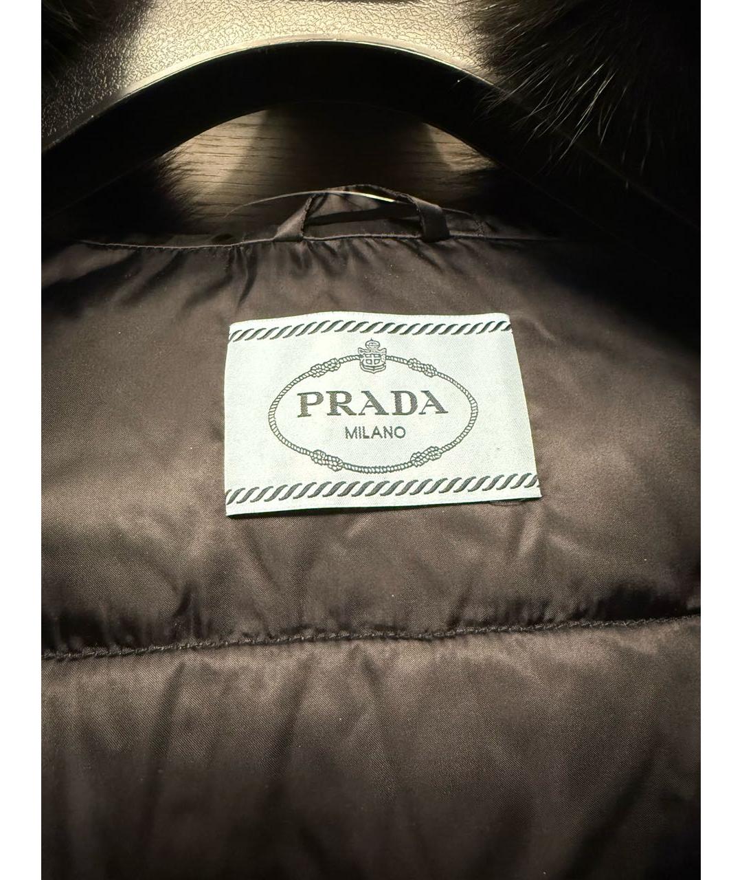 PRADA Темно-синяя полиамидовая куртка, фото 3