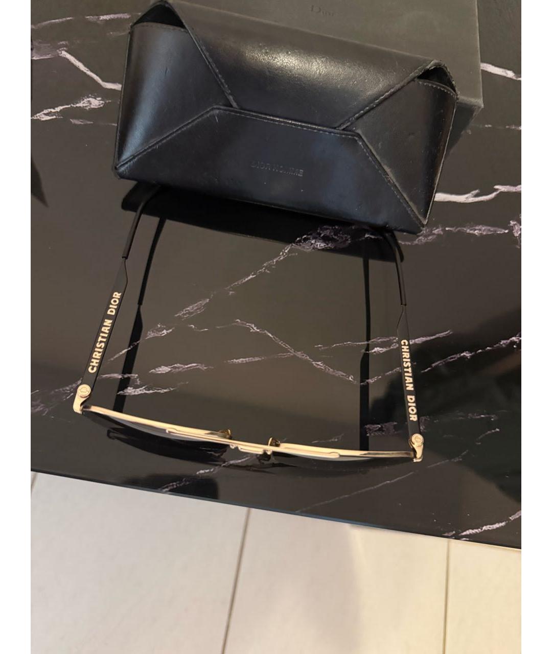 CHRISTIAN DIOR Черные металлические солнцезащитные очки, фото 3