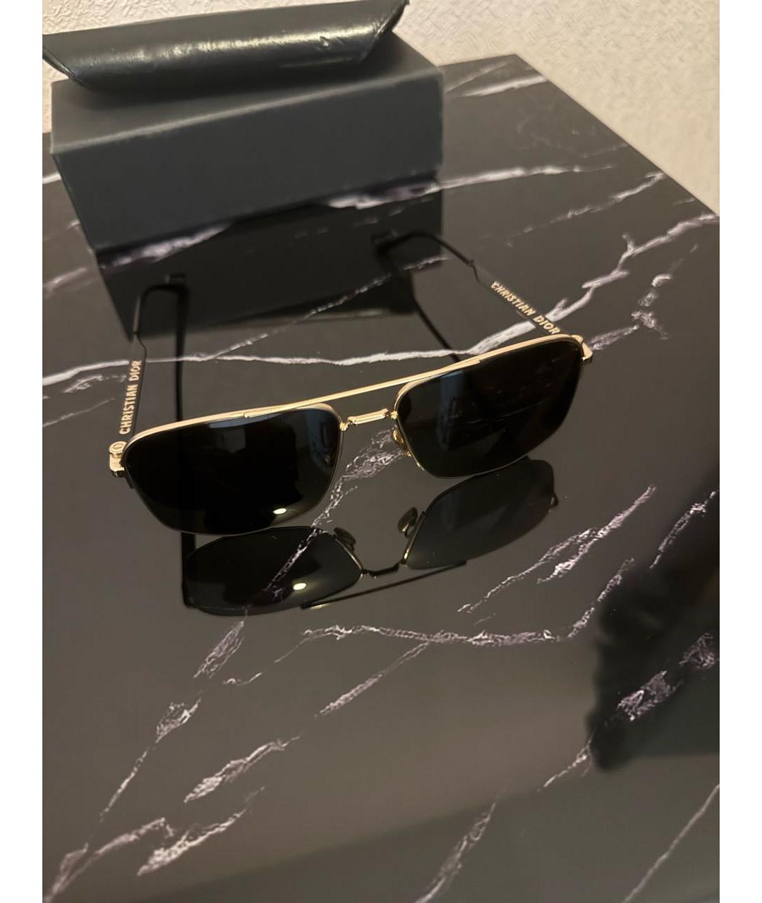 CHRISTIAN DIOR Черные металлические солнцезащитные очки, фото 2
