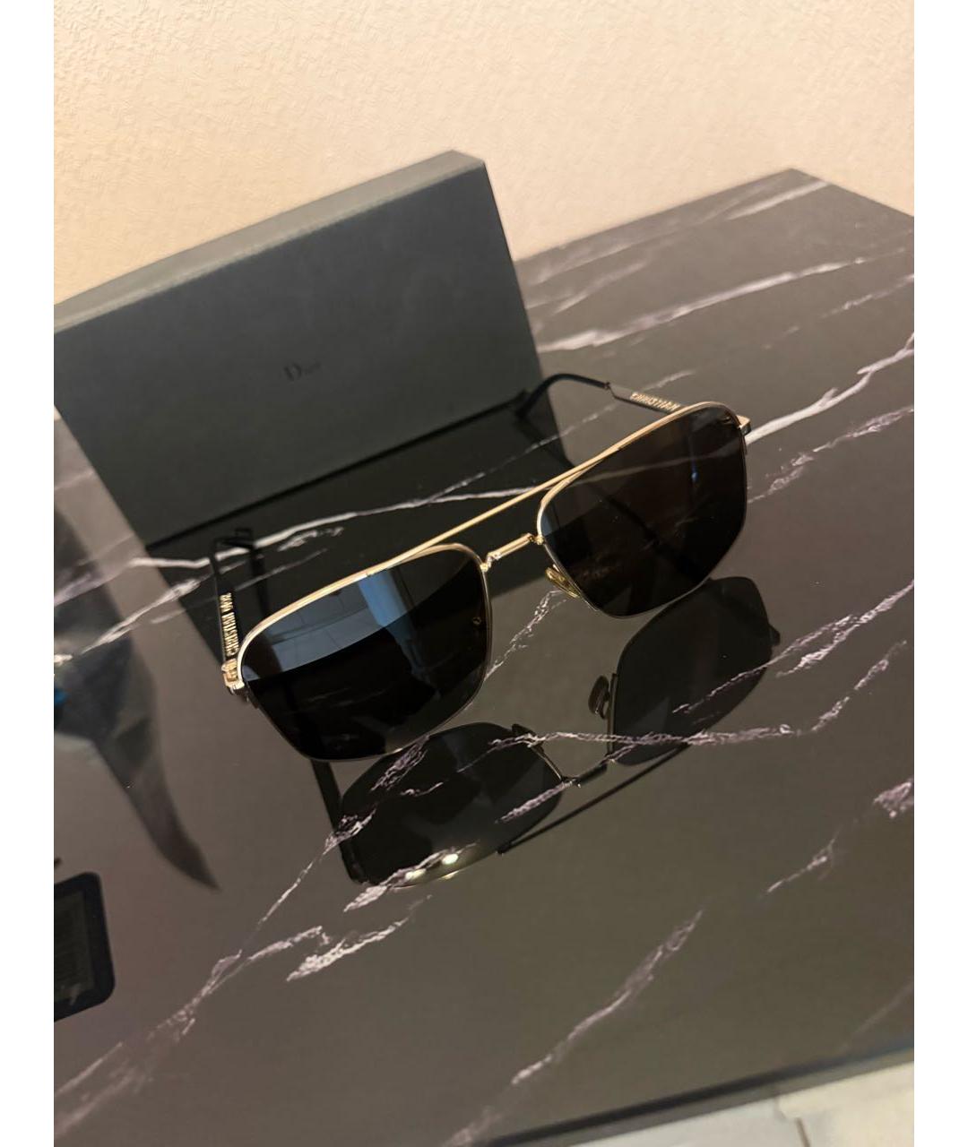CHRISTIAN DIOR Черные металлические солнцезащитные очки, фото 5