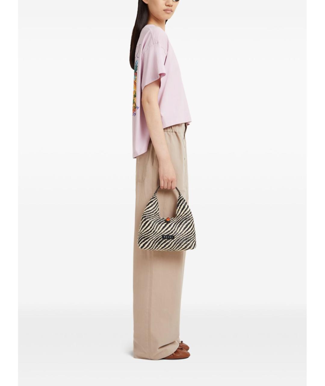 MARNI Черная синтетическая сумка тоут, фото 2