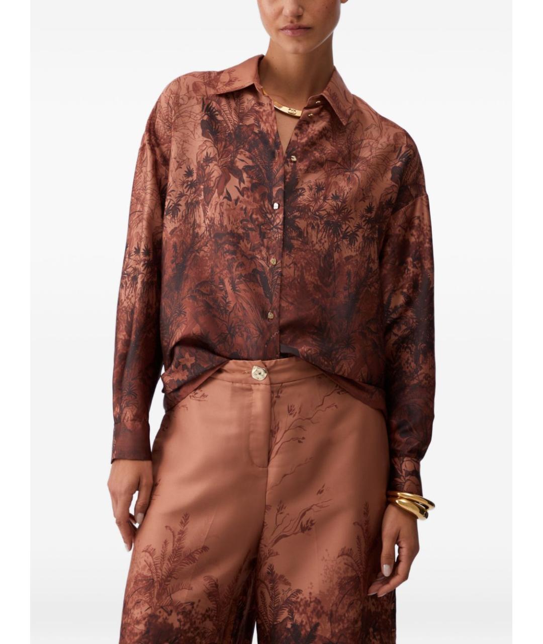 LIU JO Коричневая полиэстеровая рубашка, фото 2