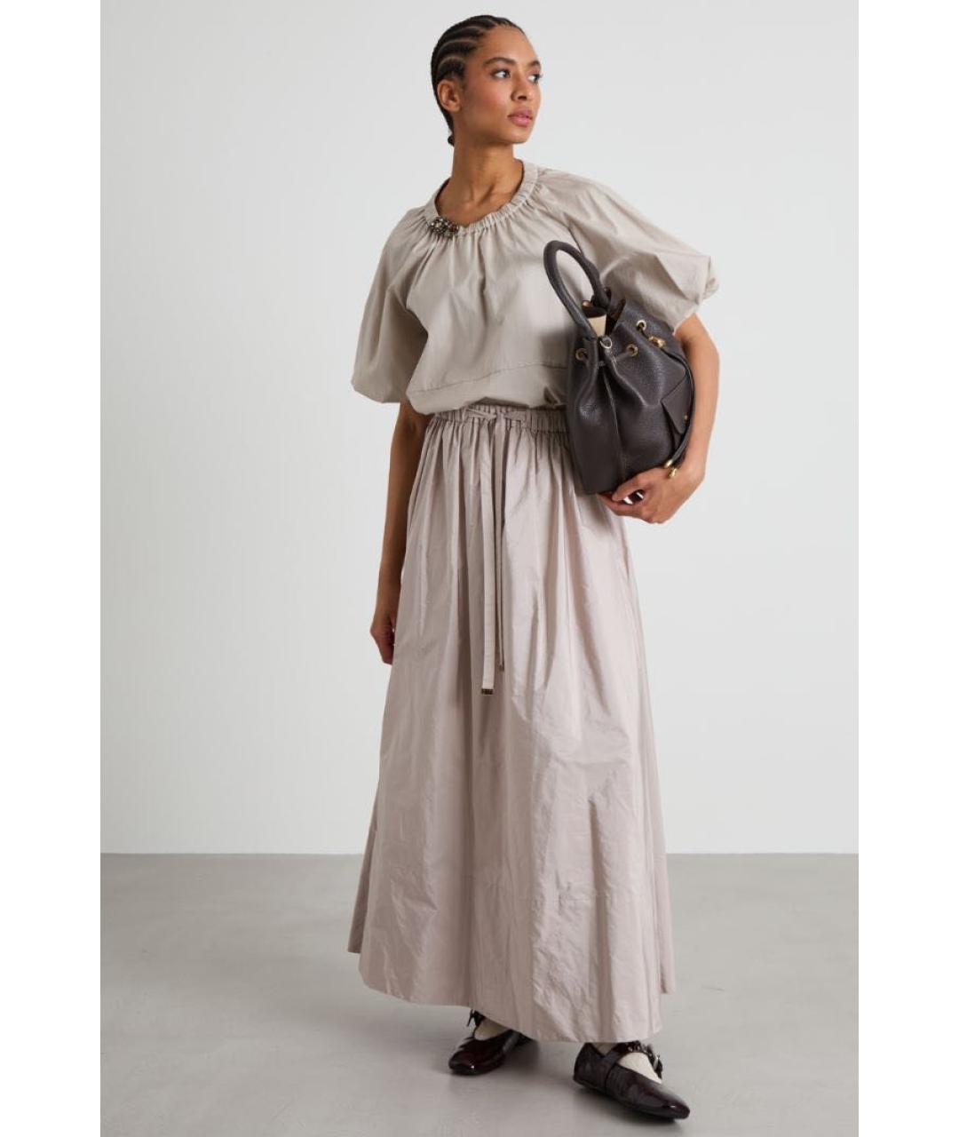 'S MAX MARA Серая полиэстеровая юбка макси, фото 7