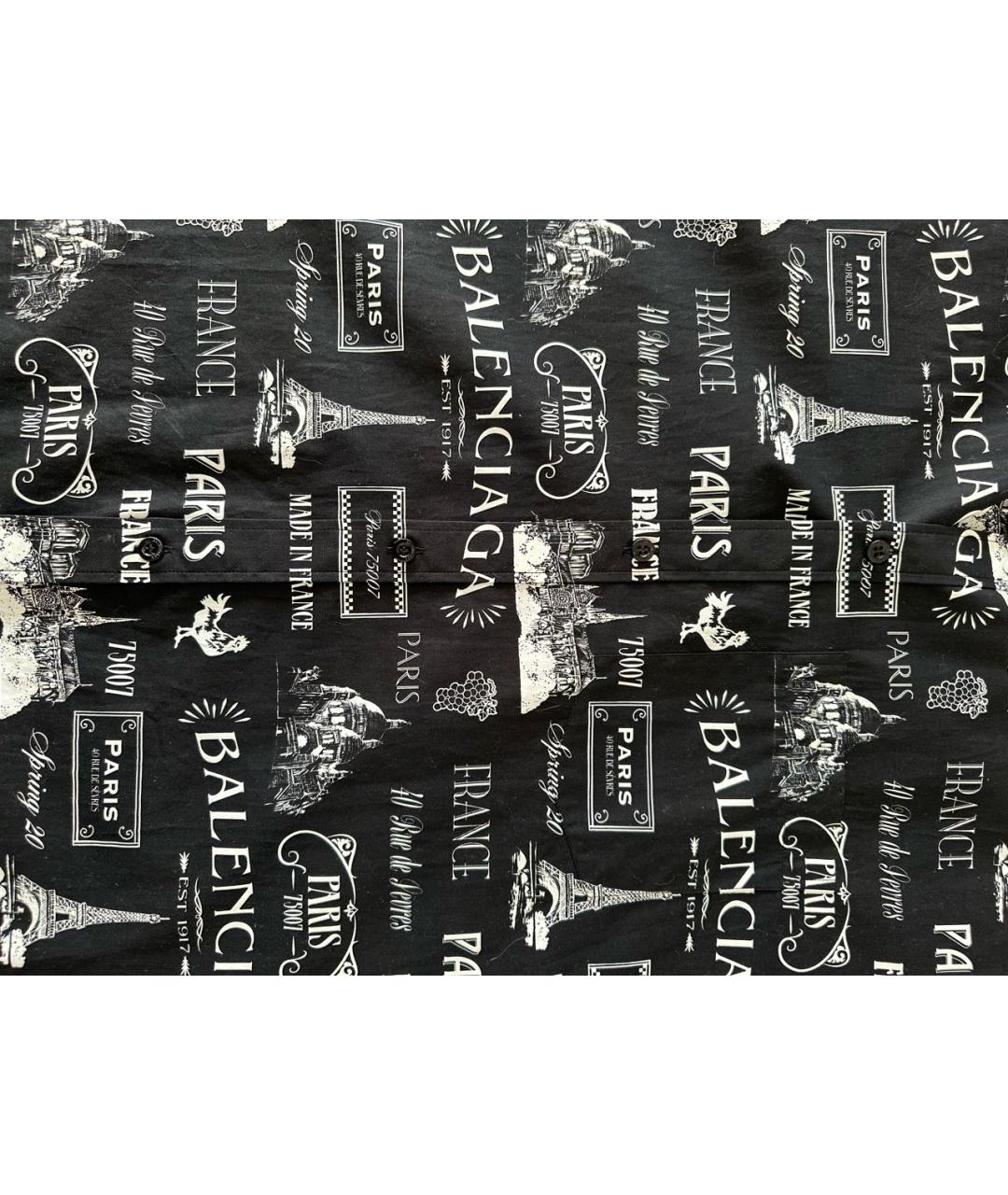 BALENCIAGA Черная хлопковая кэжуал рубашка, фото 3