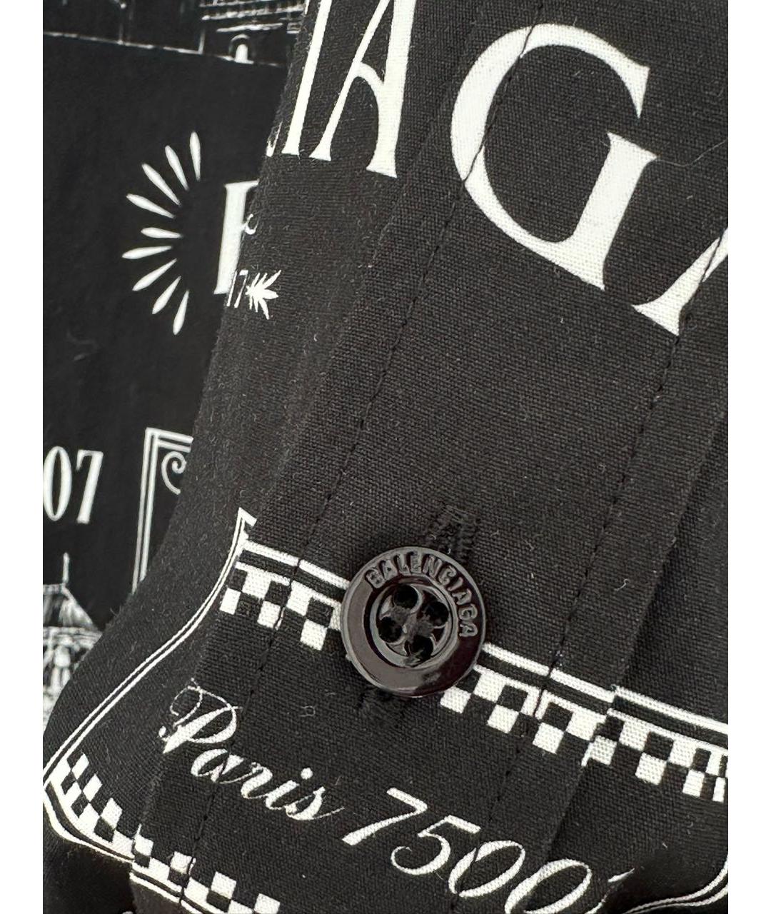 BALENCIAGA Черная хлопковая кэжуал рубашка, фото 5