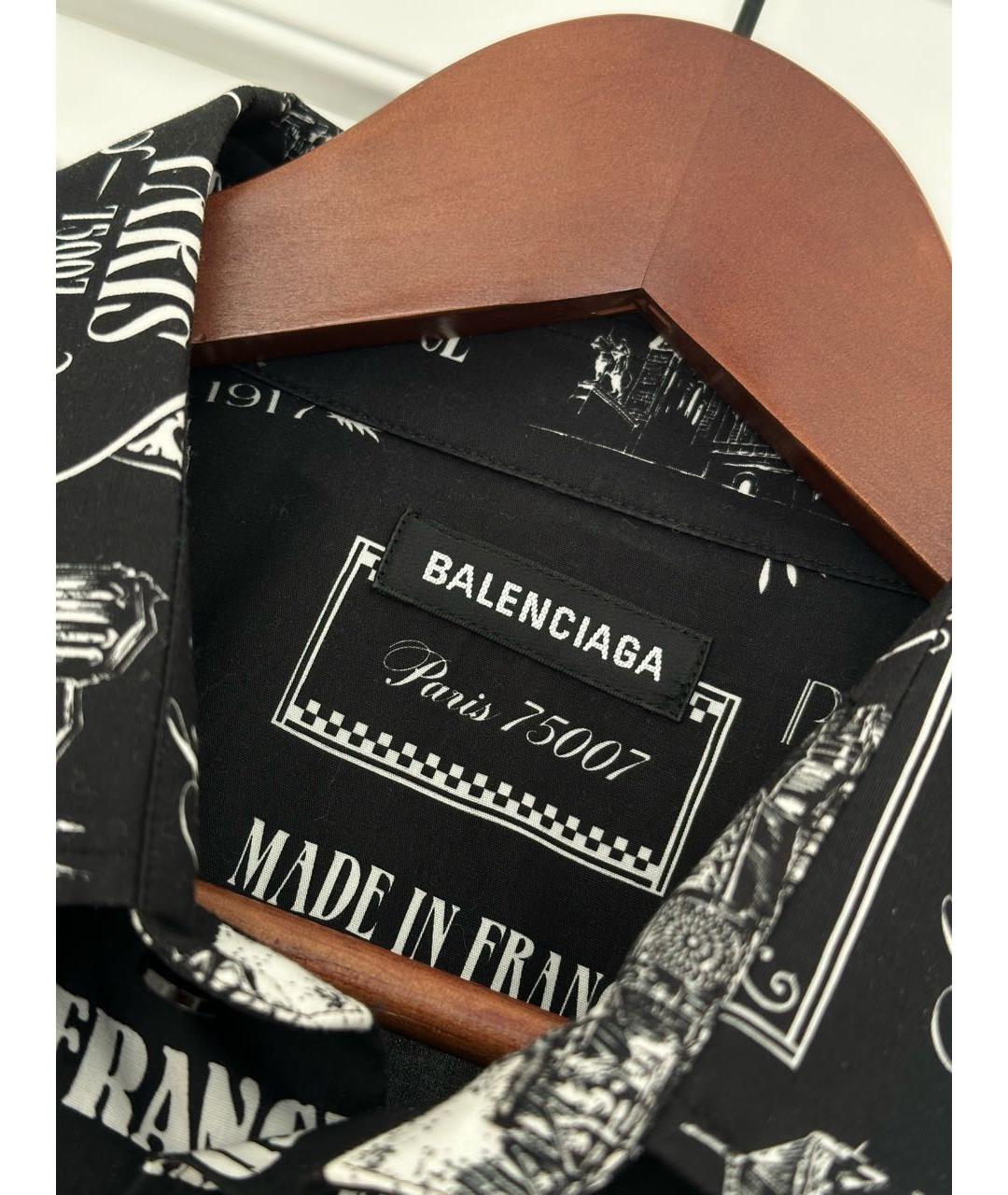 BALENCIAGA Черная хлопковая кэжуал рубашка, фото 2