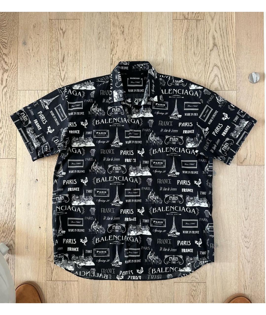 BALENCIAGA Черная хлопковая кэжуал рубашка, фото 7