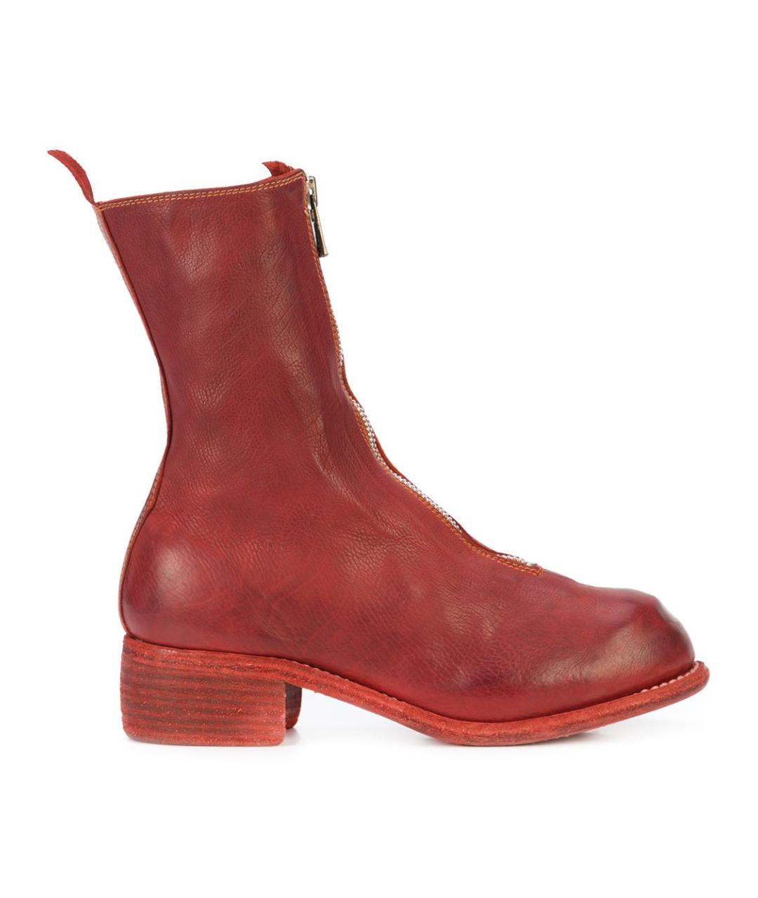 GUIDI Красные кожаные ботинки, фото 5