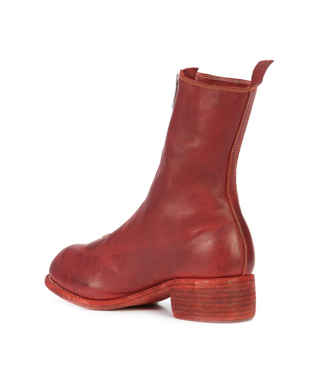 GUIDI Красные кожаные ботинки, фото 3