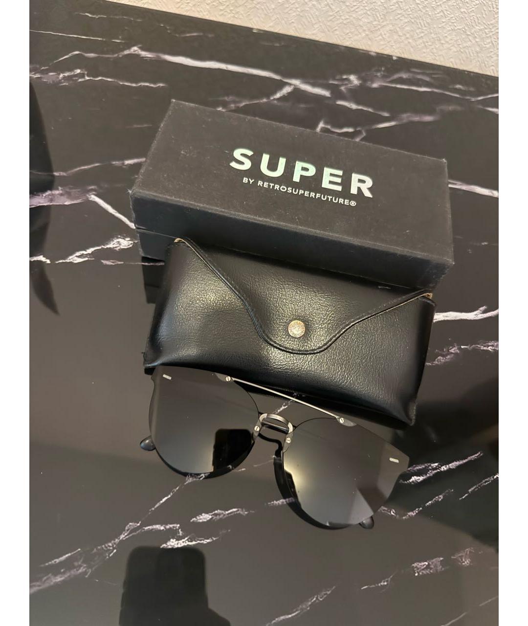 RETROSUPERFUTURE Черные металлические солнцезащитные очки, фото 2