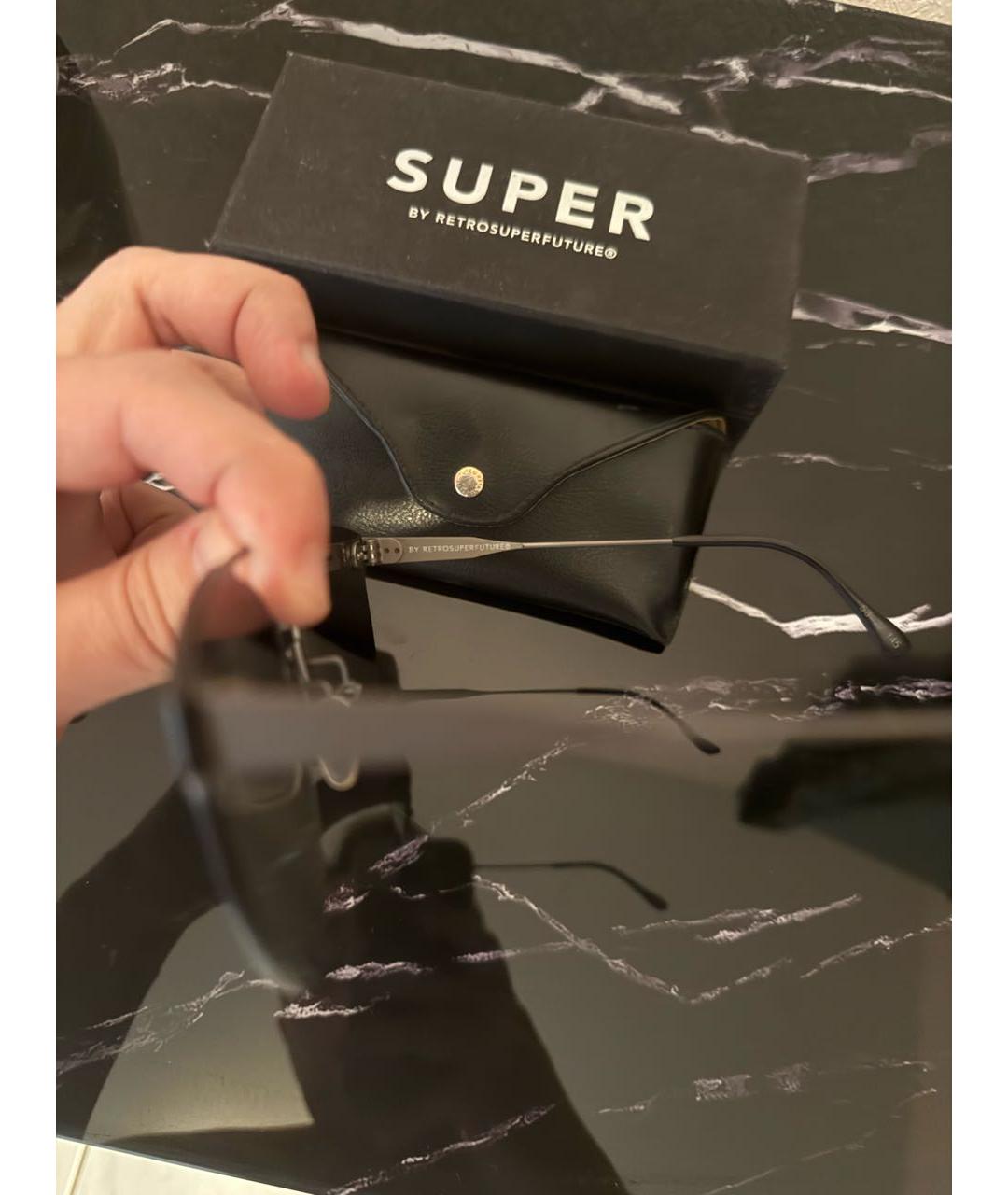 RETROSUPERFUTURE Черные металлические солнцезащитные очки, фото 4