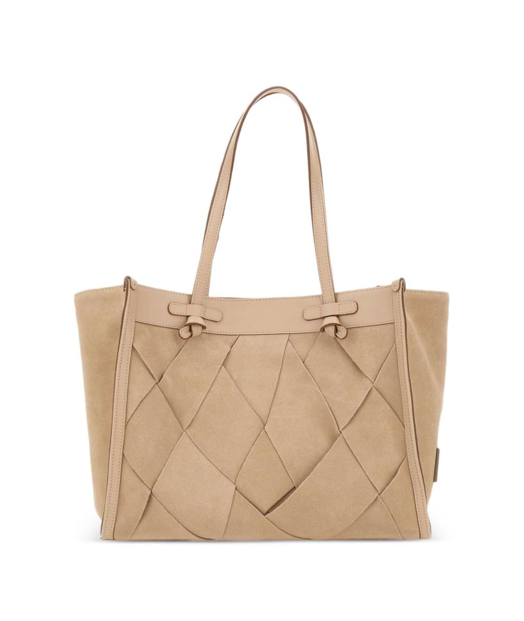 Gianni Chiarini Бежевая кожаная сумка тоут, фото 1