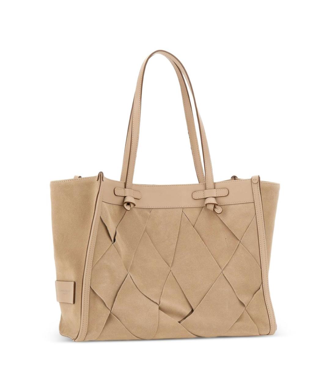 Gianni Chiarini Бежевая кожаная сумка тоут, фото 2