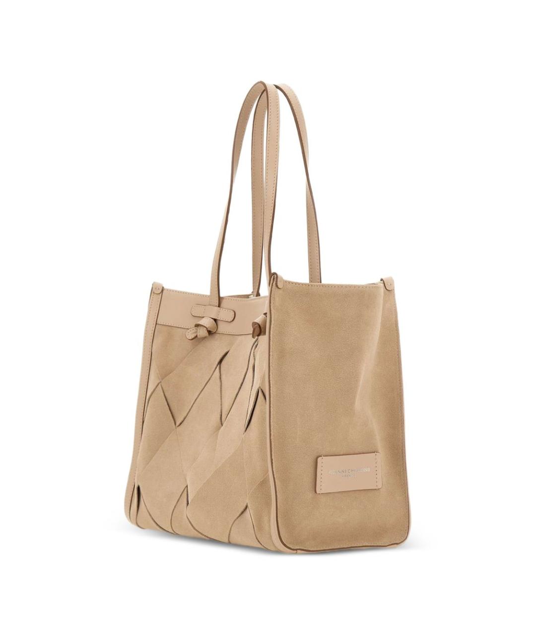 Gianni Chiarini Бежевая кожаная сумка тоут, фото 4