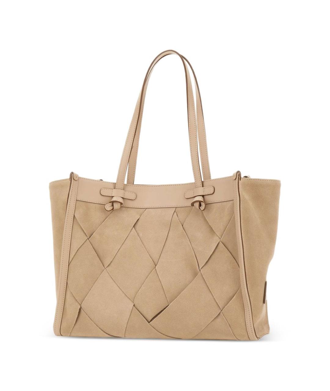 Gianni Chiarini Бежевая кожаная сумка тоут, фото 3