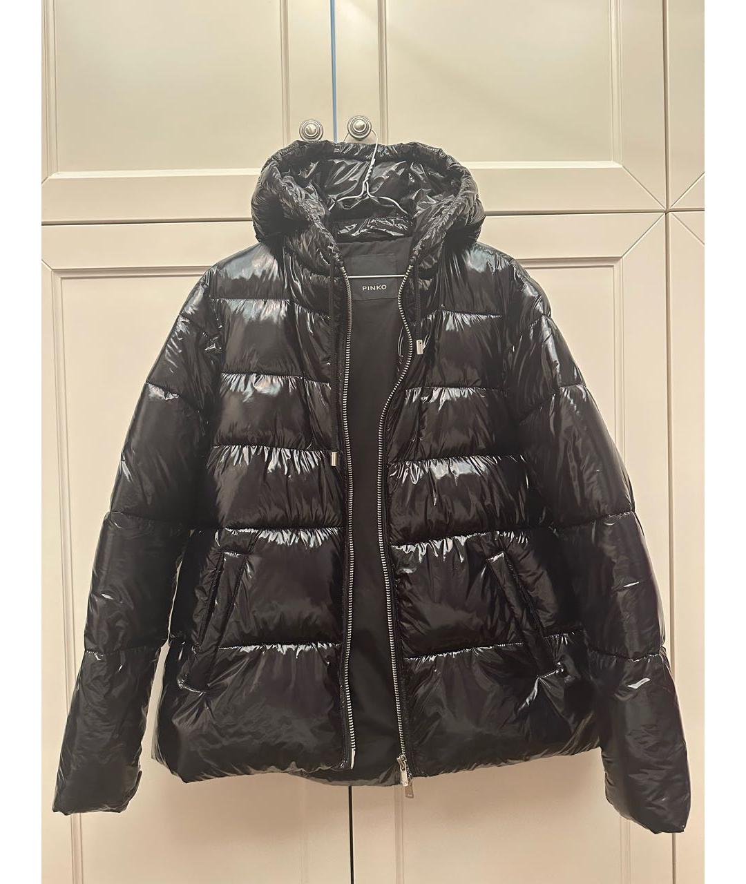PINKO Черная полиэстеровая куртка, фото 7